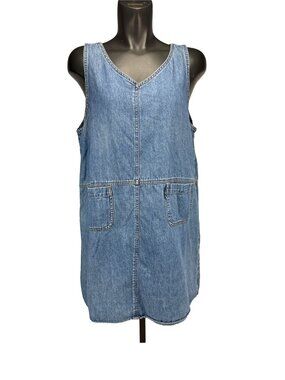 ERIKA & CO 100% Cotton Denim Sleeveless Blue Dress Size L